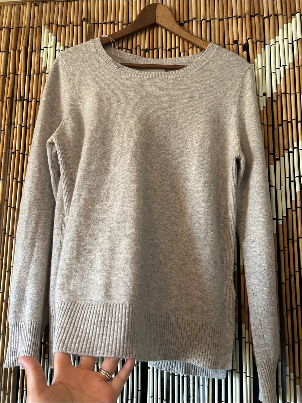Cynthia Rowley Light Gray, neutral Cashmere Crewneck Sweater